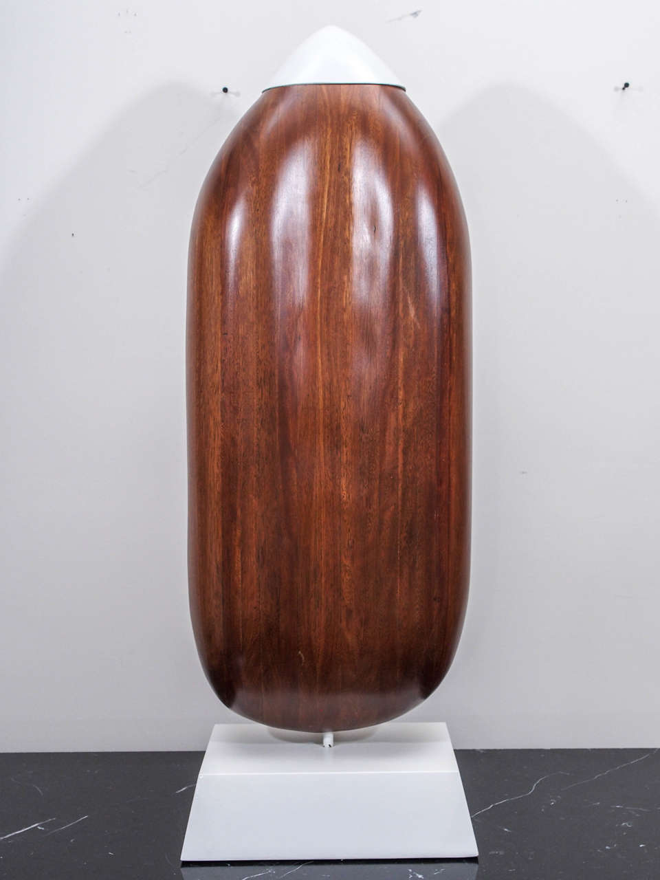 SATURDAY SALE Large Sculpture in Mahogany and White Lacquer 4
